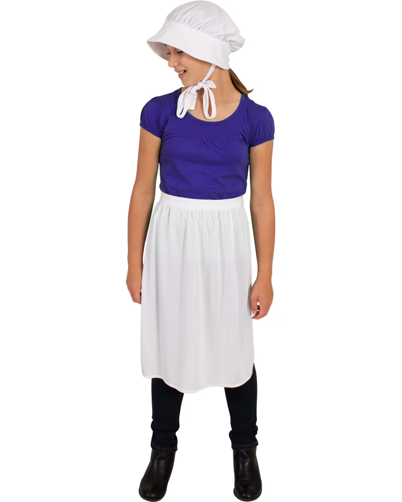 Historical Bonnet and Apron Girls Costume - Image 3