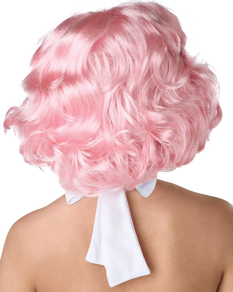 50s Hollywood Glamour Short Curly Pink Wig - Image 3