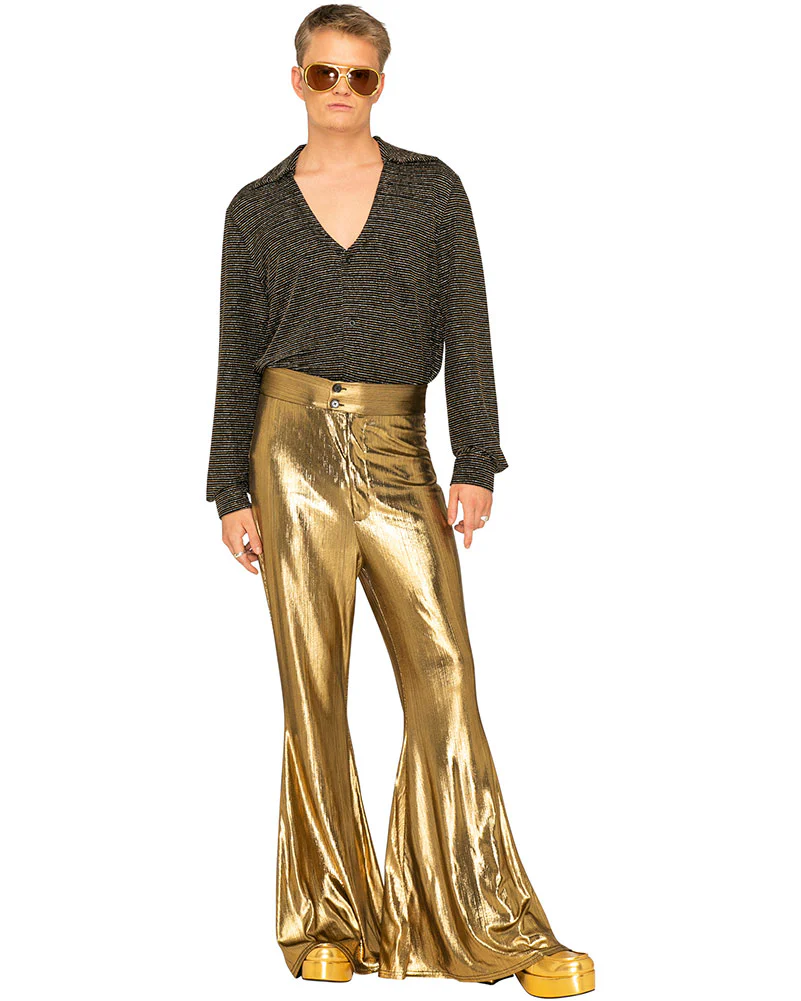 Hot Stuff Gold 70s Mens Flares - Image 5