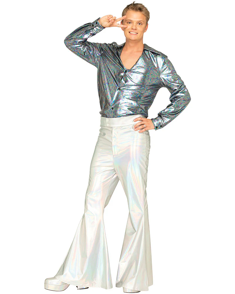 Hot Stuff Silver 70s Mens Flares - Image 4