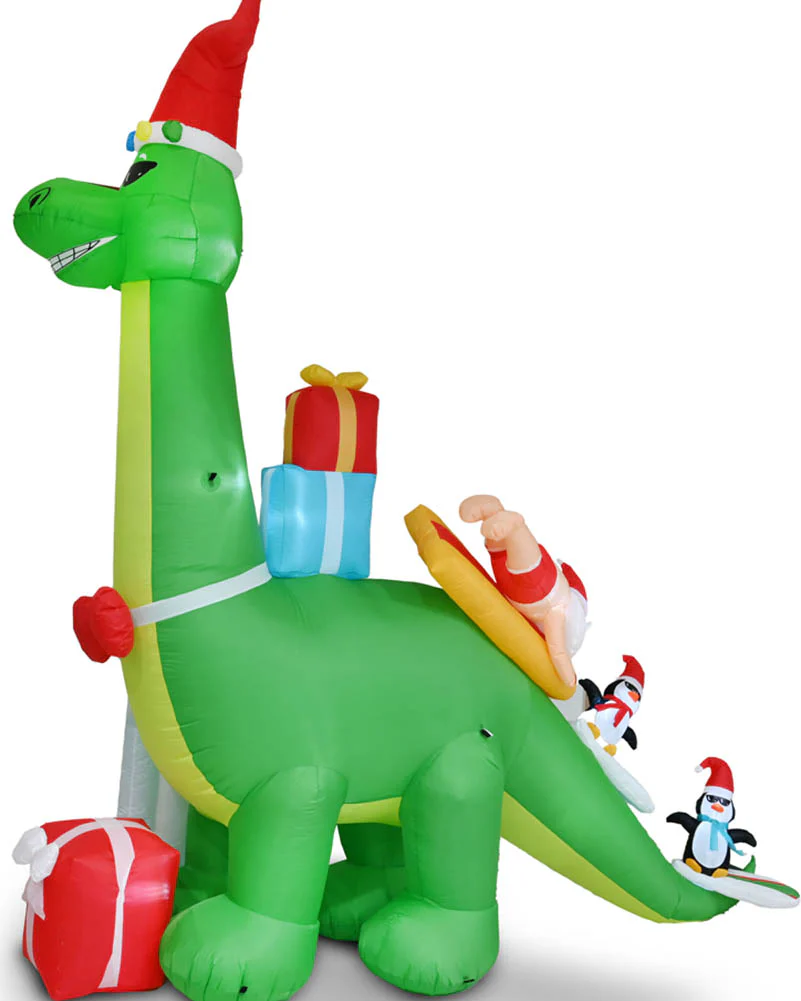 Humungosaurus Santa Wave Rider Christmas Lawn Inflatable 3.9m - Image 3
