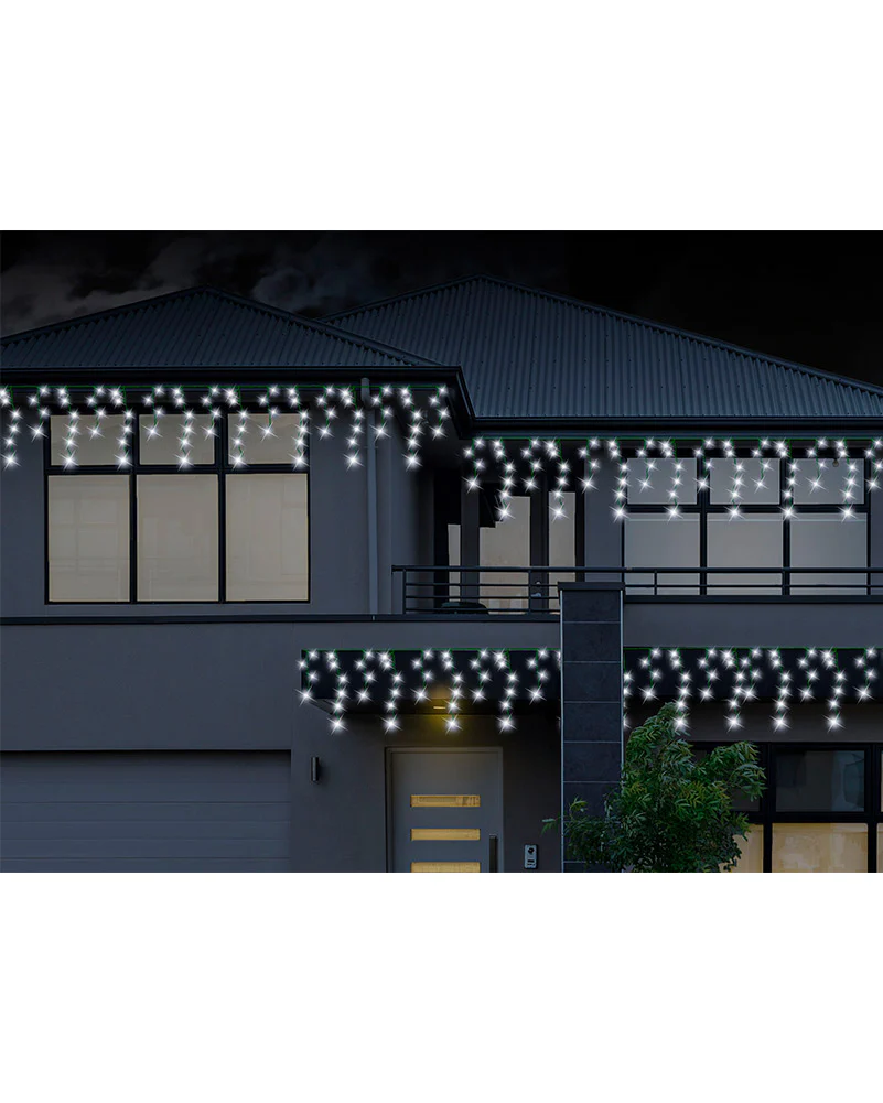 Icicle White Solar Christmas Lights 400 Pieces 7.9m - Image 2