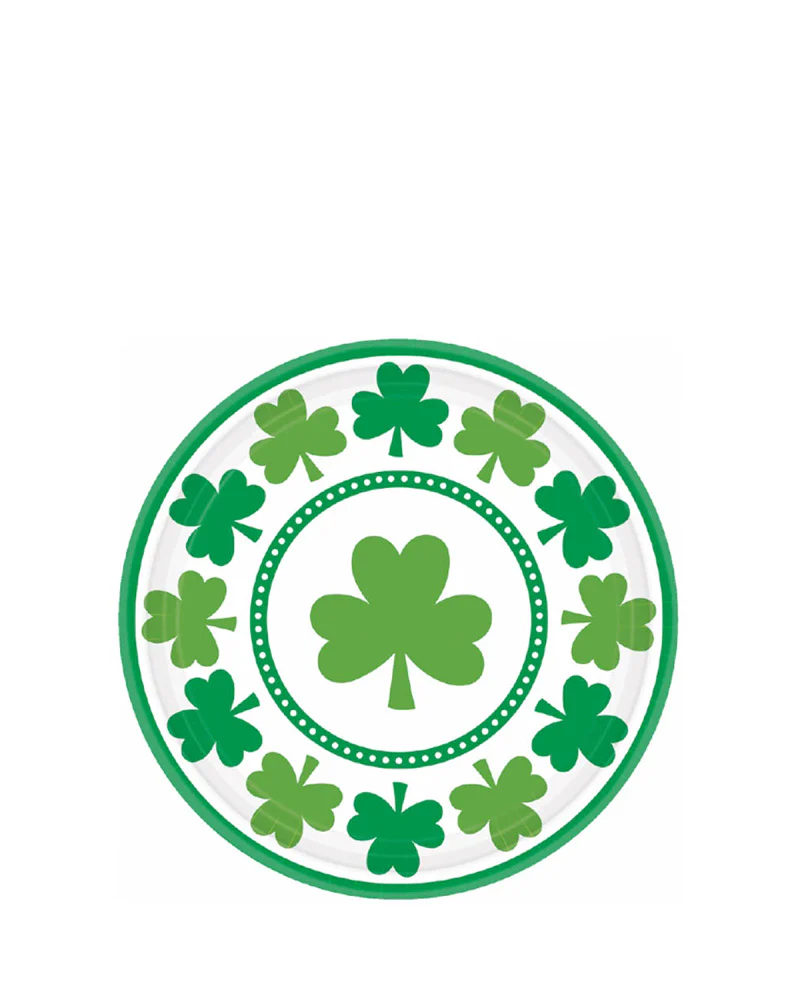 Irish Shamrocks 17cm Party Plates Pack of 8
