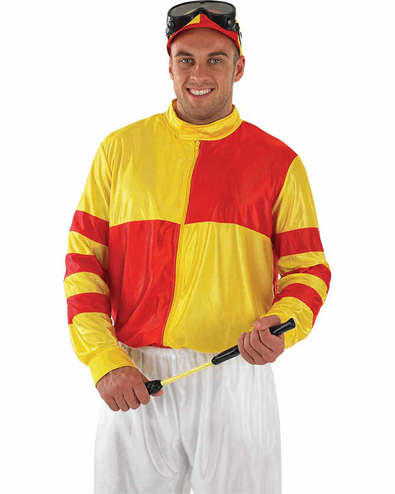 Jockey Red and Yellow Mens Costume - Image 2