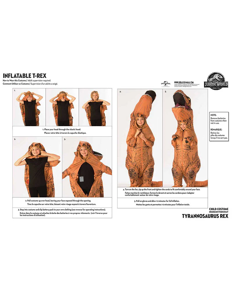 Jurassic World 2 Velociraptor Blue Inflatable Kids Costume - Image 4