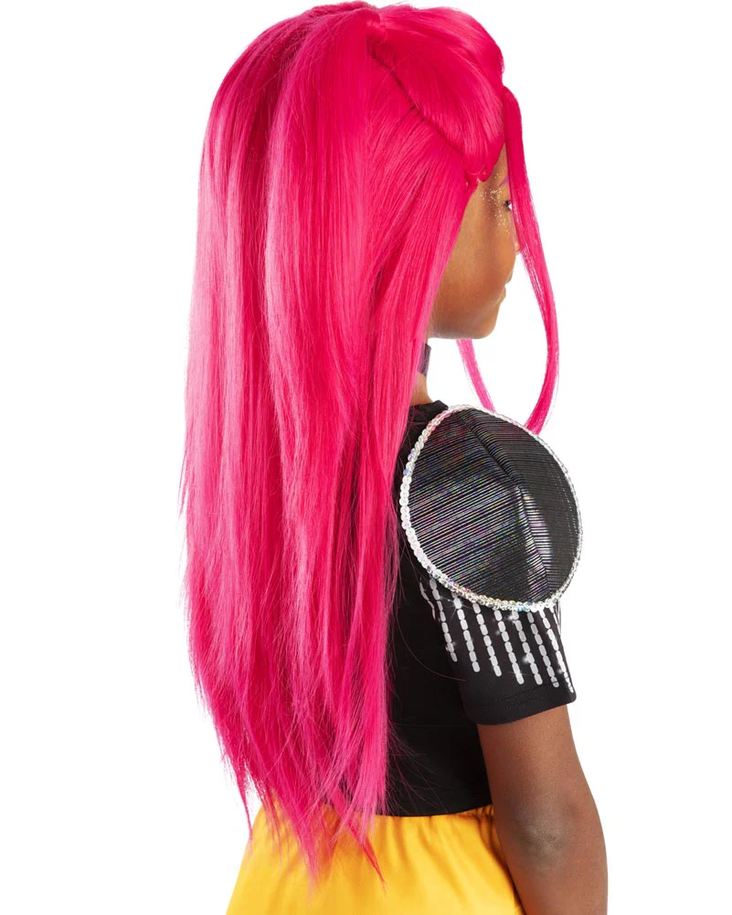 K-Pop Demon Hunters Mira Bright Pink Kids Wig - Image 3
