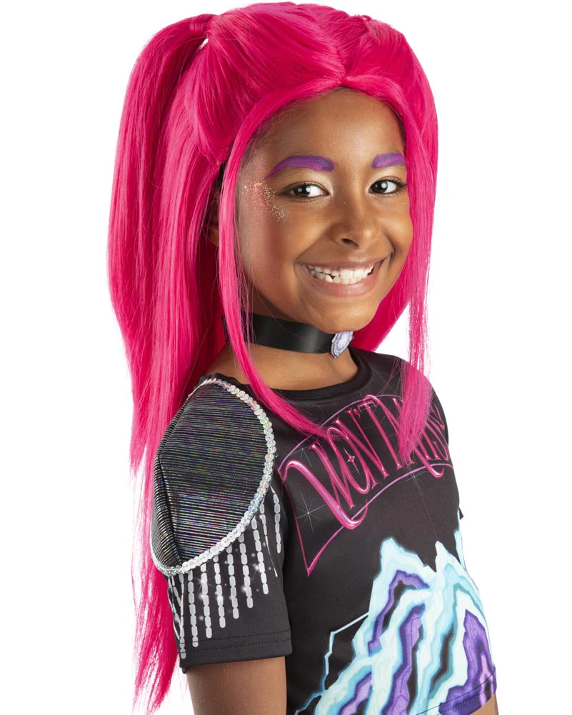 K-Pop Demon Hunters Mira Bright Pink Kids Wig - Image 4