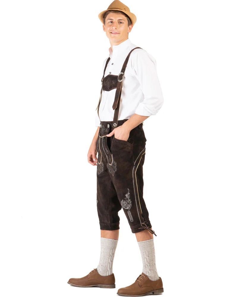 Karl Authentic Leather Lederhosen Plus Size Mens Costume - Image 2