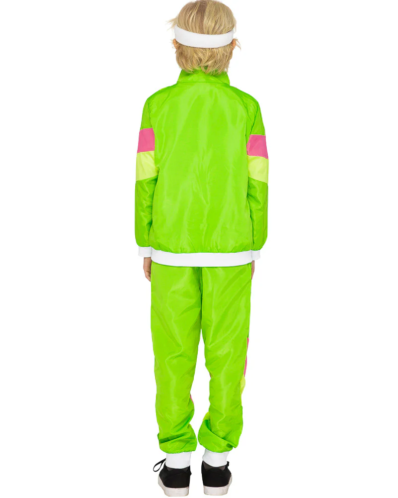 80s Neon Tracksuit Kids Costume - Image 3