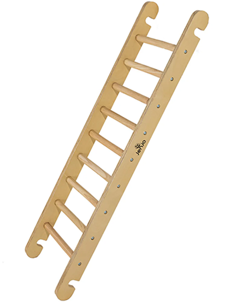Kids Climbing Hardwood Stained Ladder with 9 Dowels 120cm - Image 2