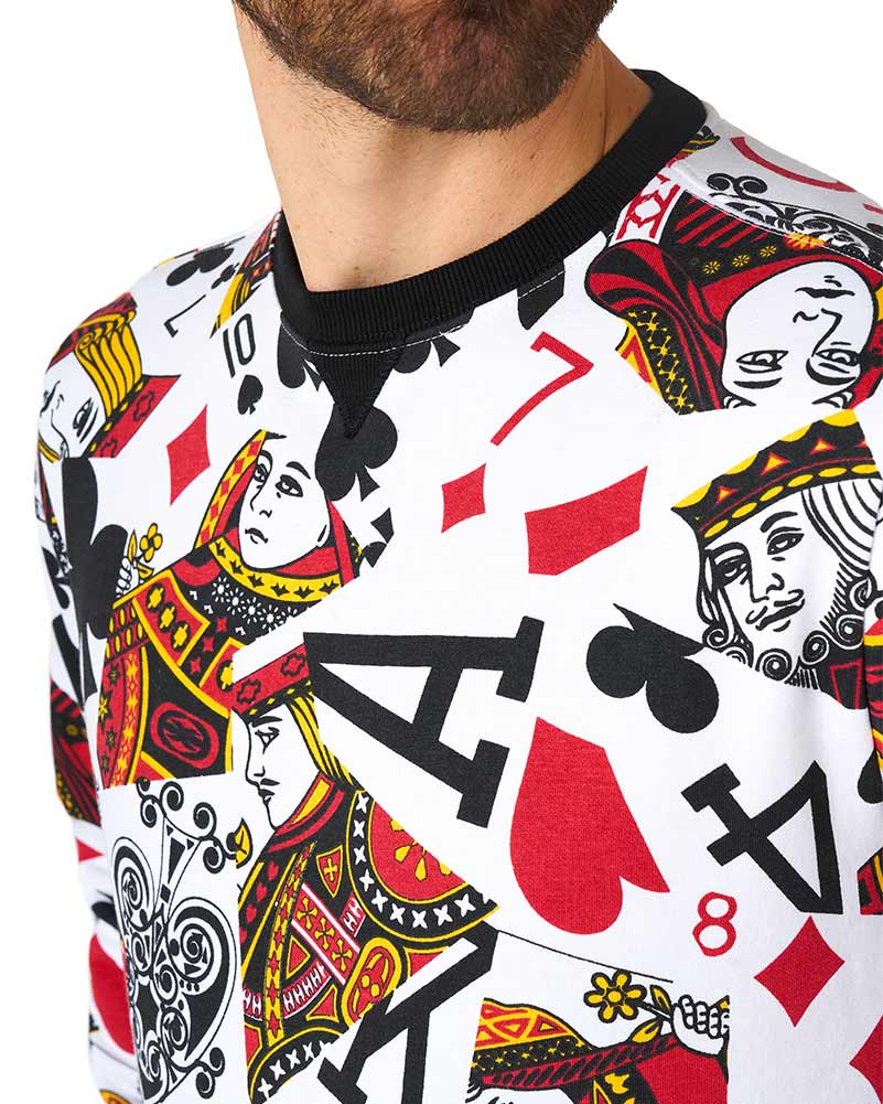 80s King Of Clubs Opposuit Mens Sweater - Image 4