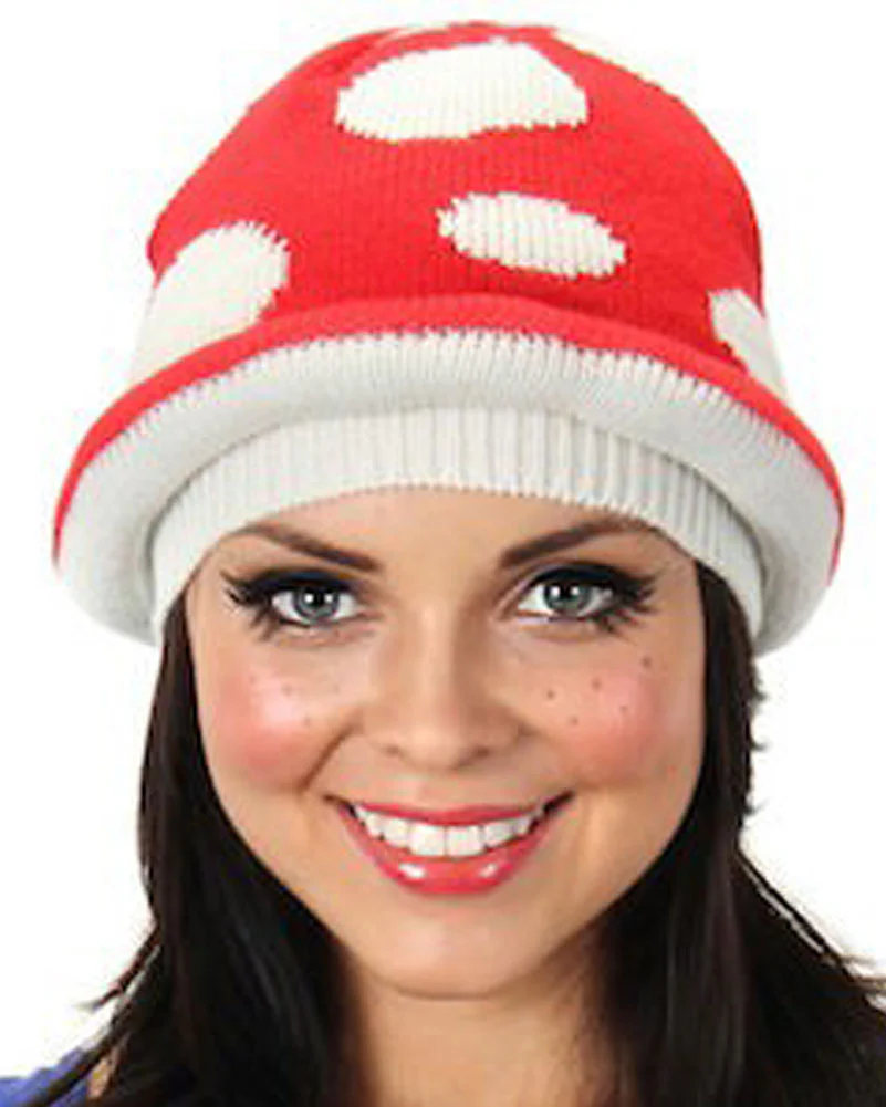 Knitted Mushroom Beanie
