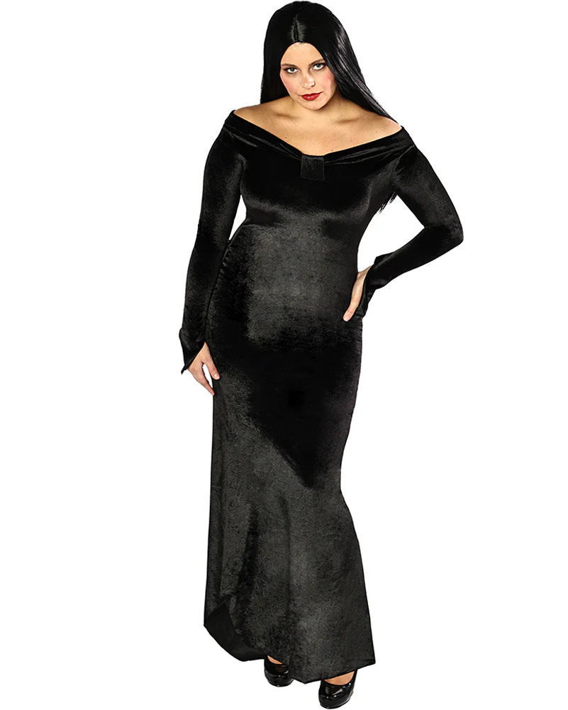 Kooky Matriarch Deluxe Black Velour Womens Dress - Image 5