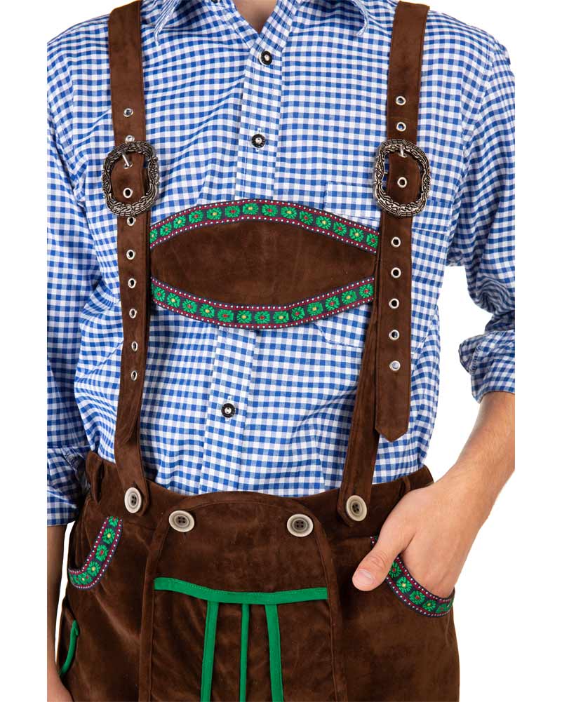 Kurt Deluxe Brown Lederhosen Mens Costume - Image 5