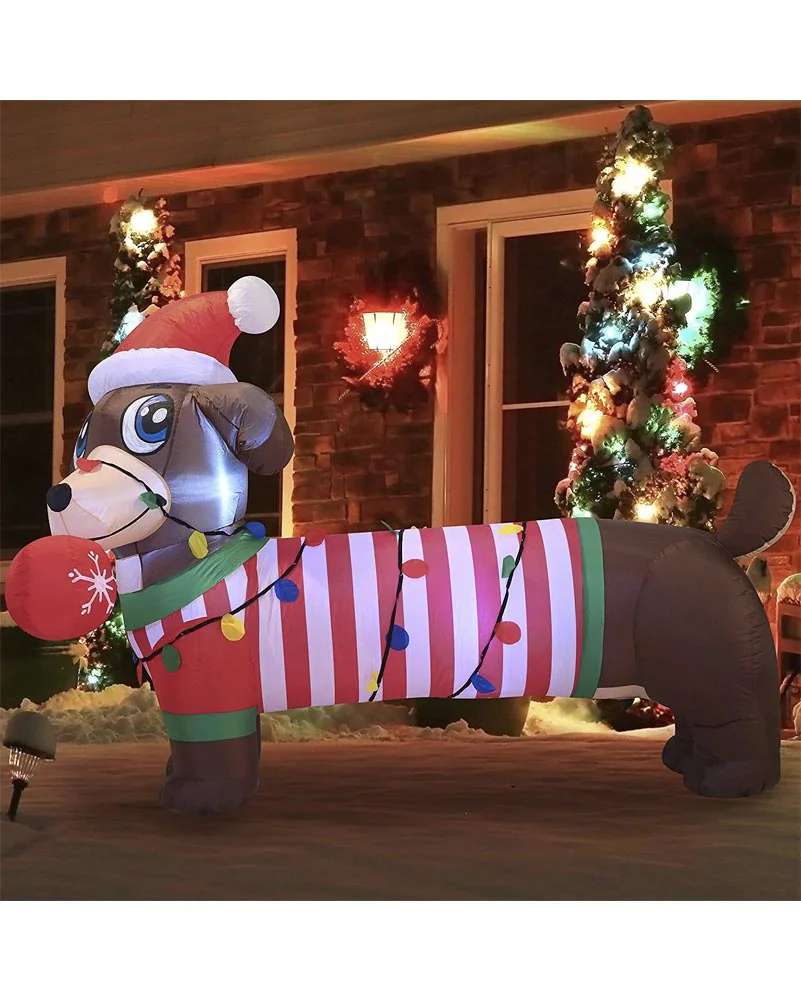 Large Chrsitmas Puppy Christmas Lawn Inflatable 1.8m