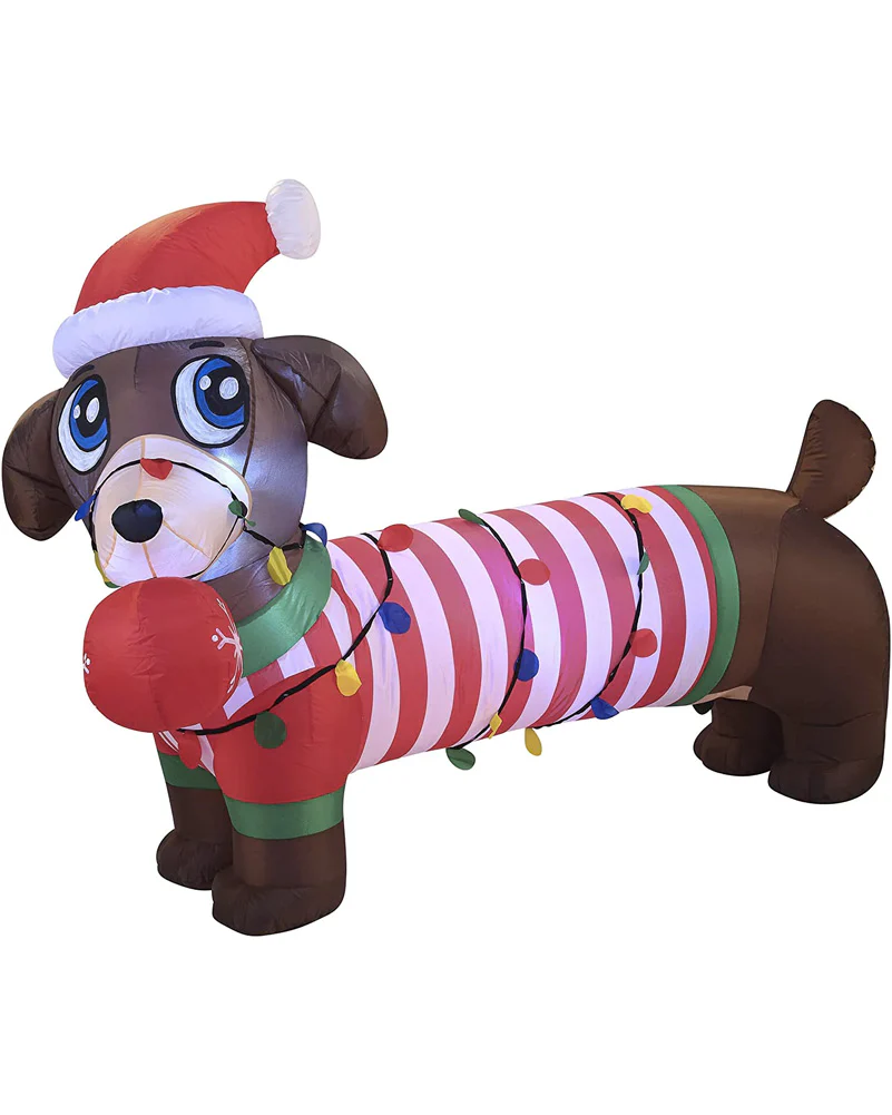 Large Chrsitmas Puppy Christmas Lawn Inflatable 1.8m - Image 2