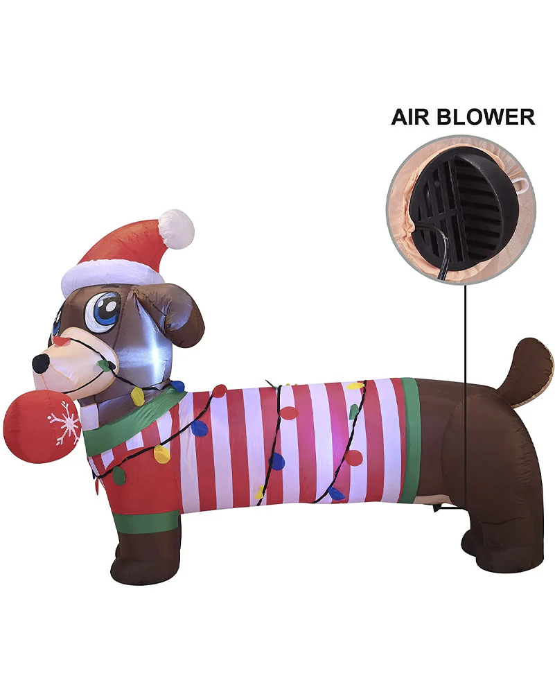 Large Chrsitmas Puppy Christmas Lawn Inflatable 1.8m - Image 3