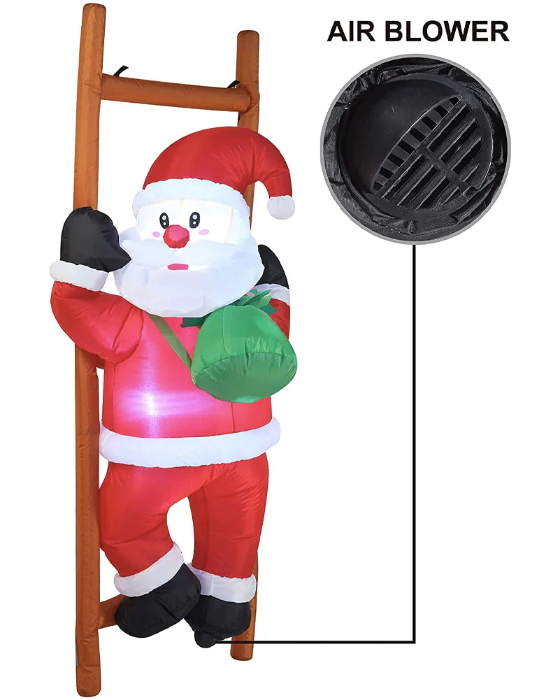 Large Climbing Santa Christmas Lawn Inflatable 1.8m - Image 2