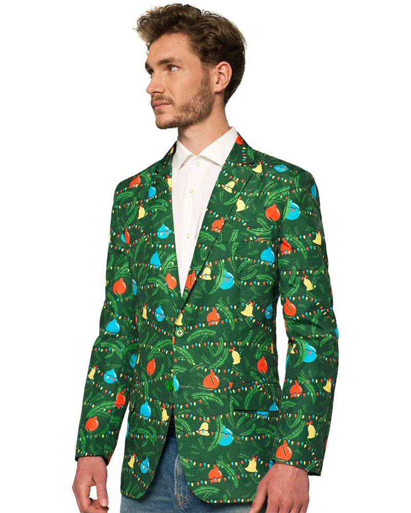 Light Up Green Christmas Tree Mens Suitmeister Jacket - Image 4