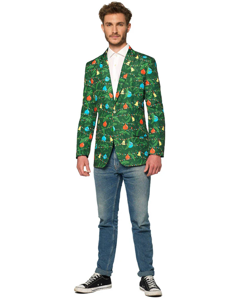 Light Up Green Christmas Tree Mens Suitmeister Jacket - Image 6