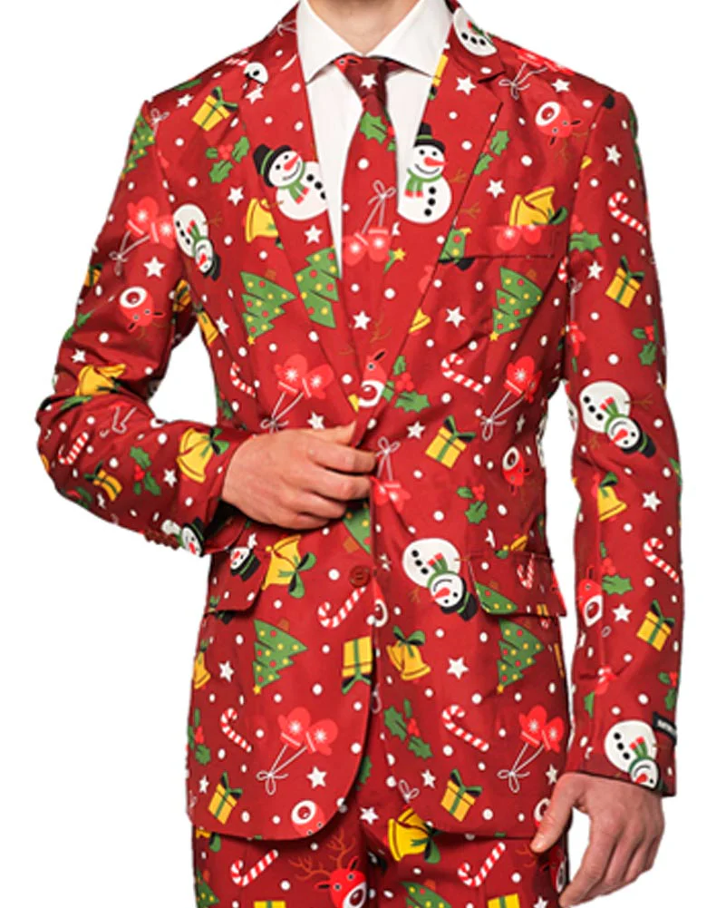Light Up Red Christmas Icons Mens Suitmeister - Image 3