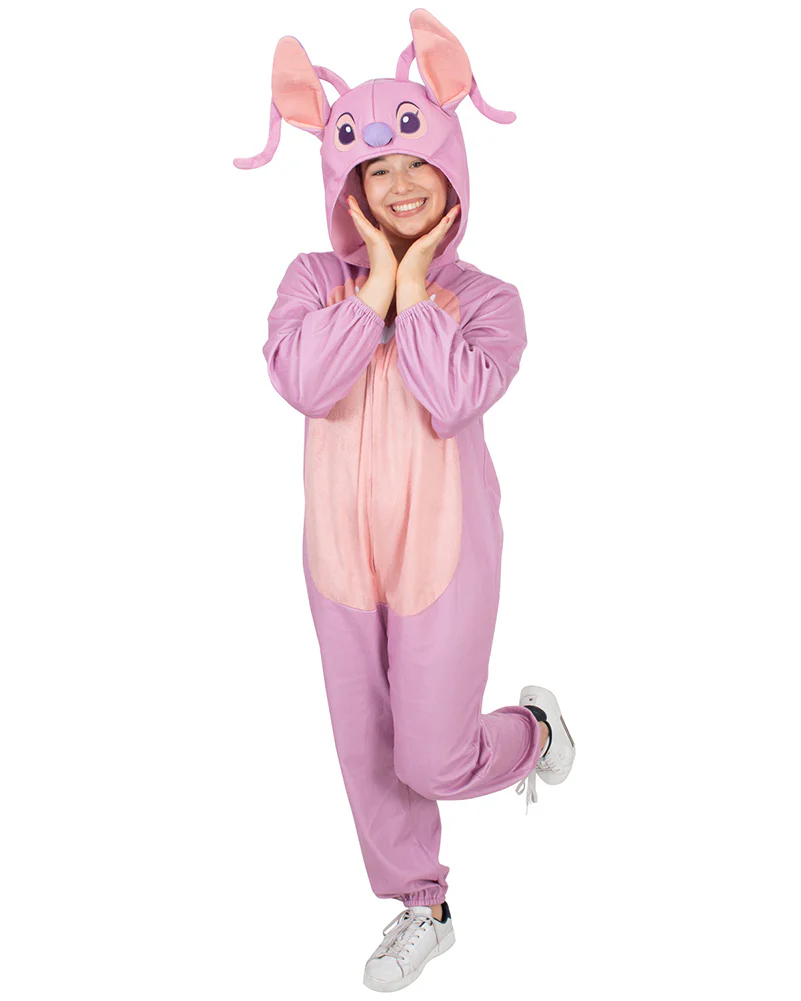 Lilo and Stitch Angel Hooded Onesie Adult Costume