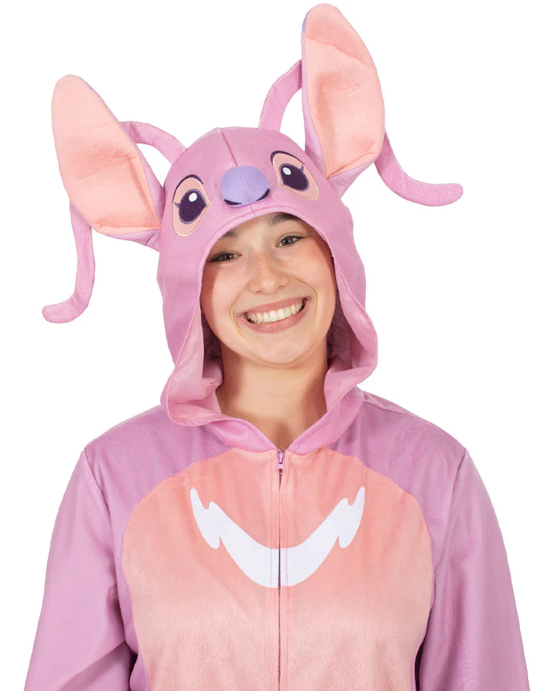 Lilo and Stitch Angel Hooded Onesie Adult Costume - Image 3