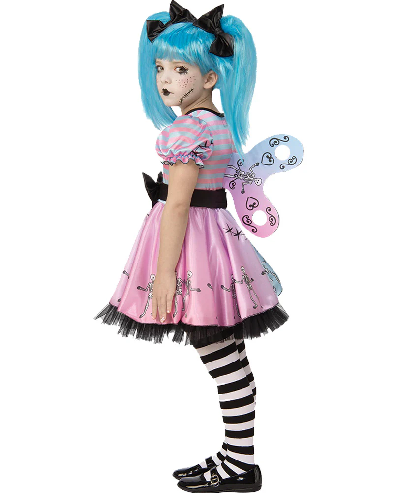 Little Blue Skelly Girls Costume - Image 2