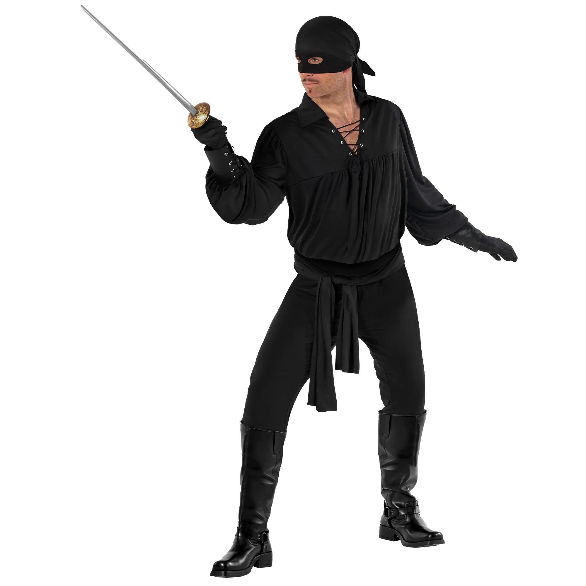 Masked Vigilante Black Mens Costume Size X-Large