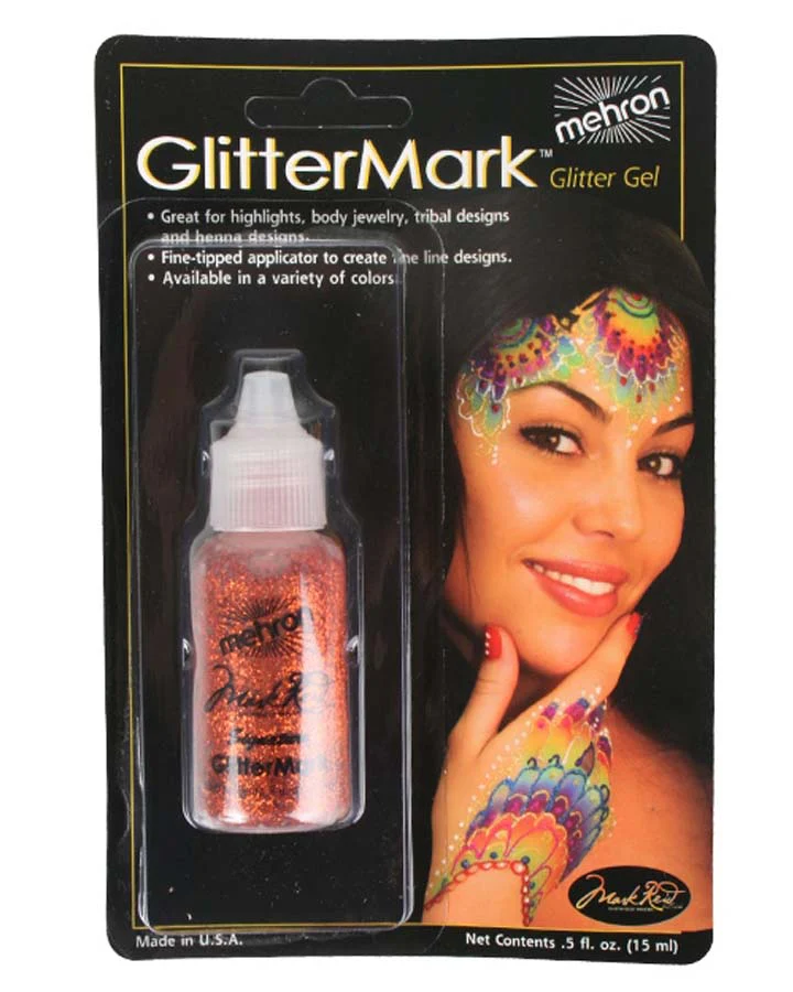 Mehron Orange Harvest Glittermark Body Glitter Gel