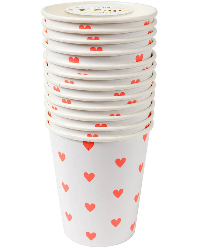 Meri Meri 350ml Heart Cups Pack of 12