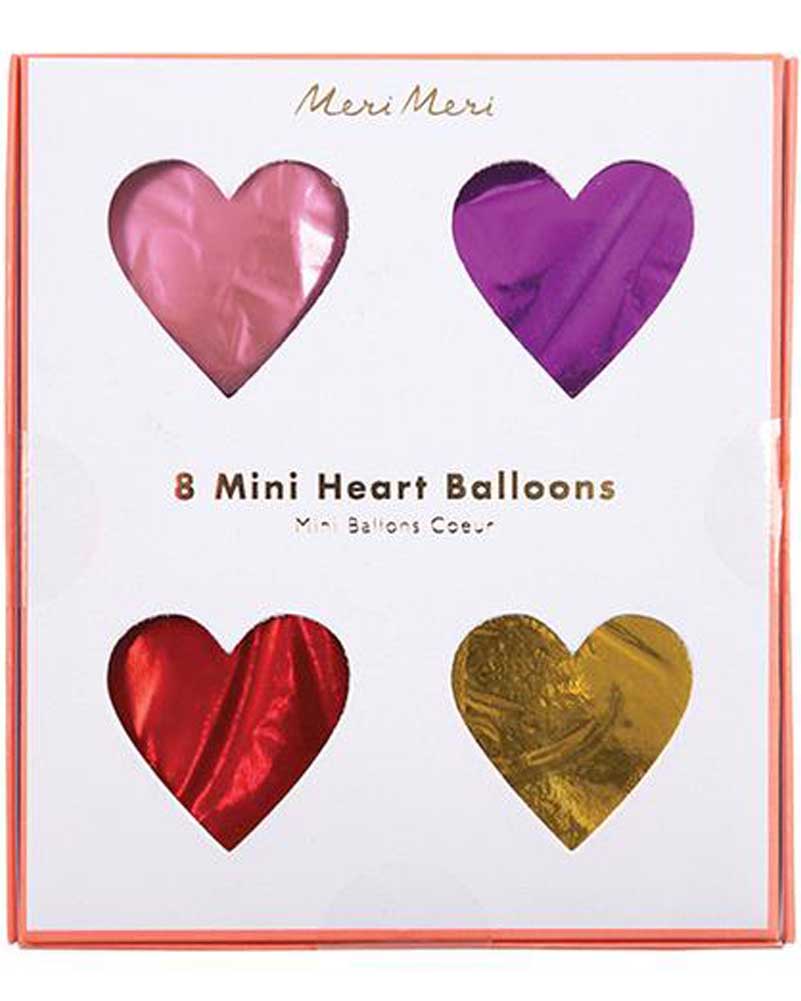 Meri Meri Mini Heart Balloons Pack of 8 - Image 2