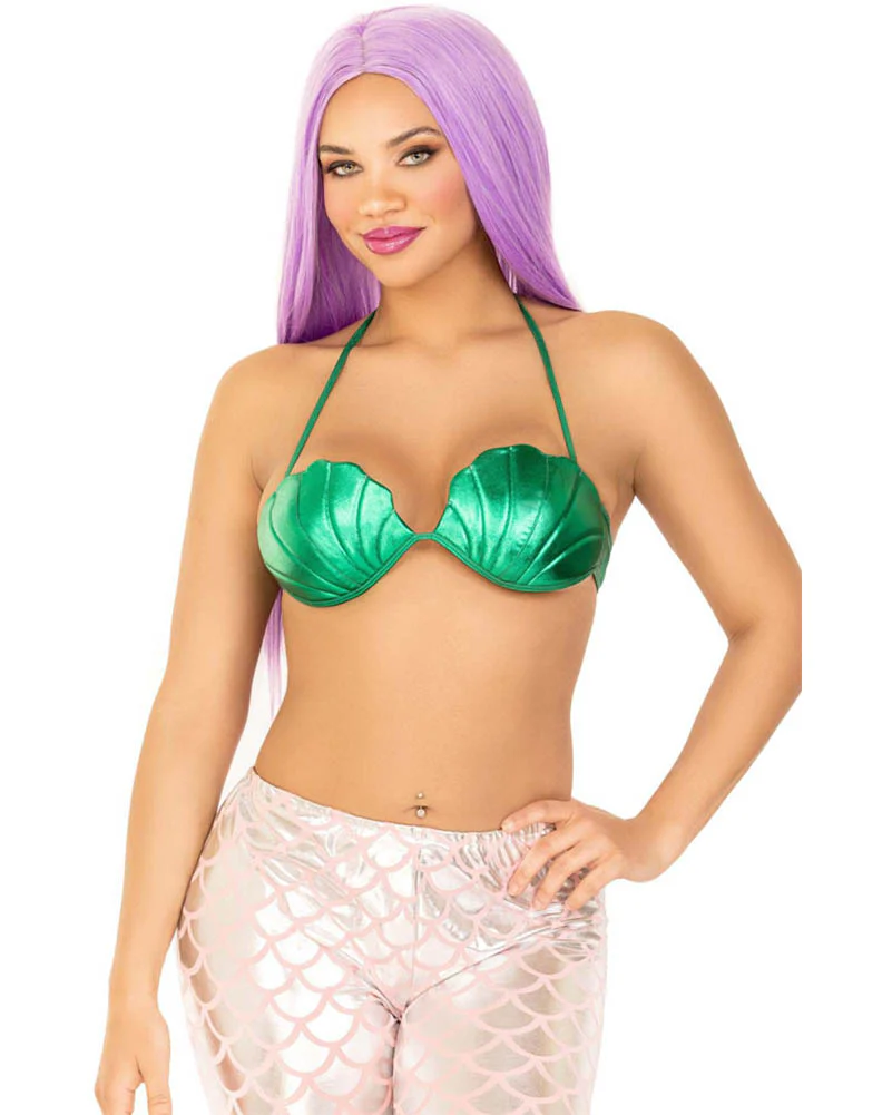 Mermaid Green Shell Bra Top - Image 4