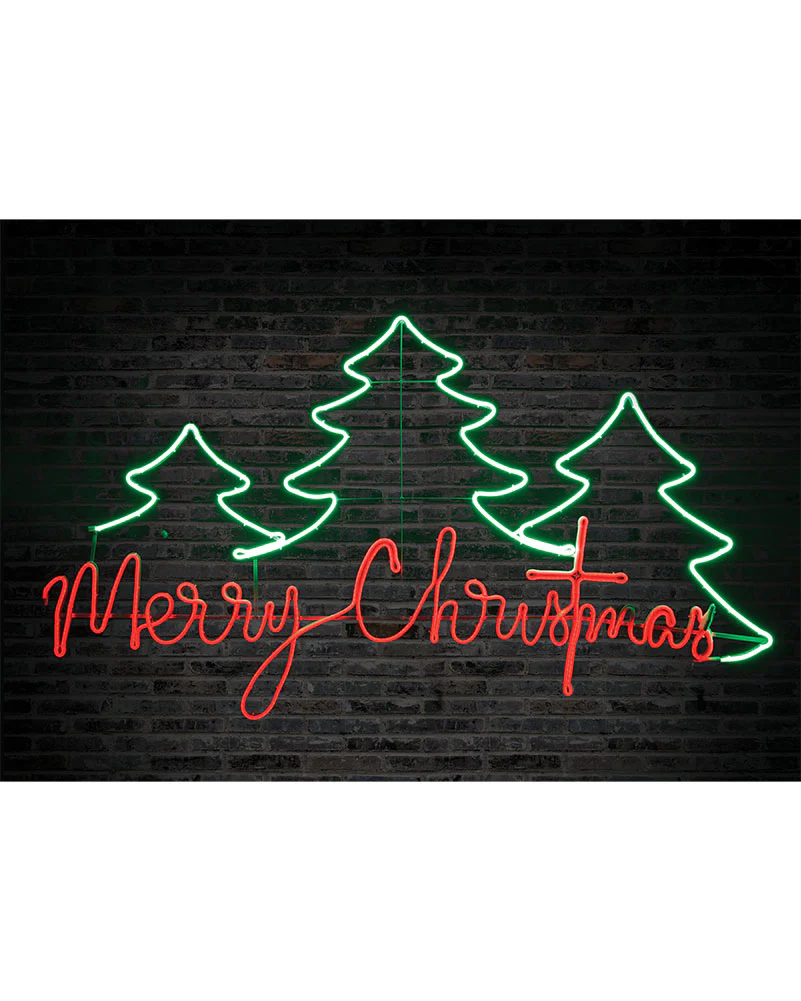Merry Christmas Trees Flexi Flashing Neon LED Christmas Ropelight 1.6m - Image 3