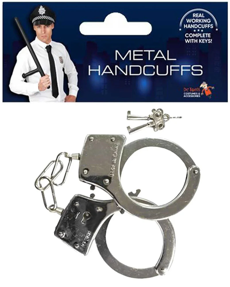 Metal Police Handcuffs Prop - Image 2