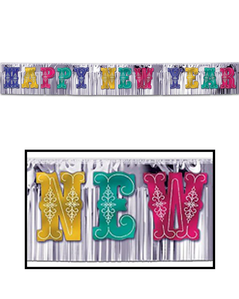 Metallic Happy New Year Banner 5m