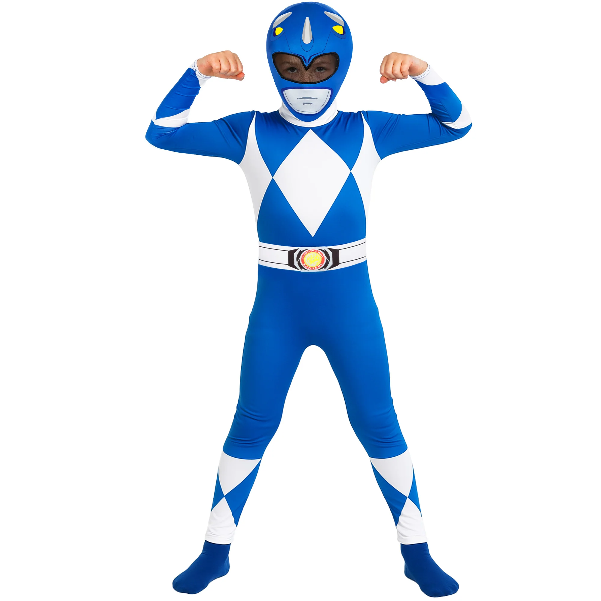 Mighty Morphin Blue Morphsuit Kids Costume Size Medium