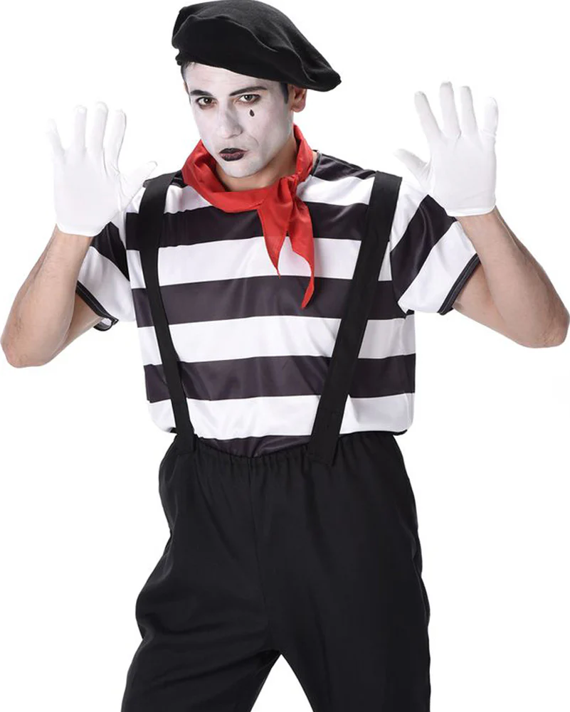 Mime Artist Mens Costume - Image 2