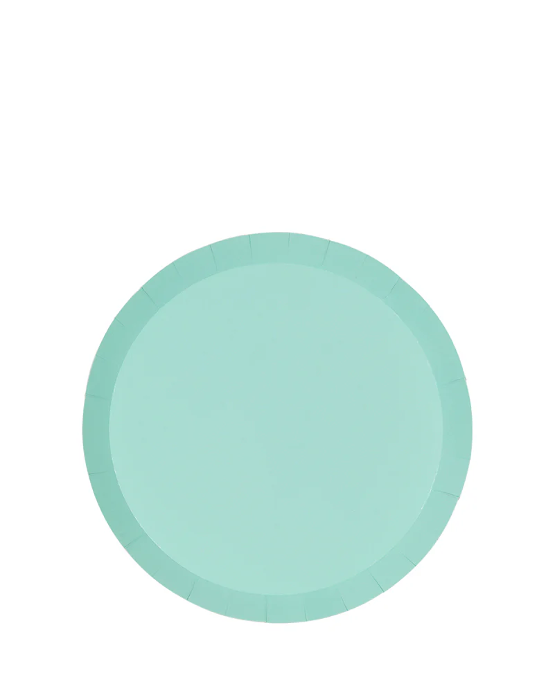 Mint Green 17cm Round Paper Dessert Plates Pack of 10