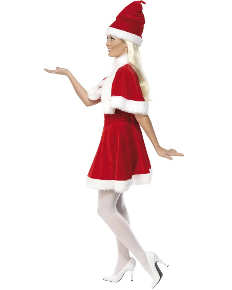 Miss Santa with Cape Womens Christmas Costume - Image 2