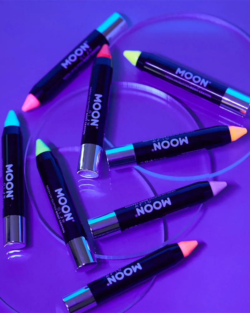 Moon Creations Magenta Neon UV Glitter Body Crayon Paint Stick 3g - Image 4