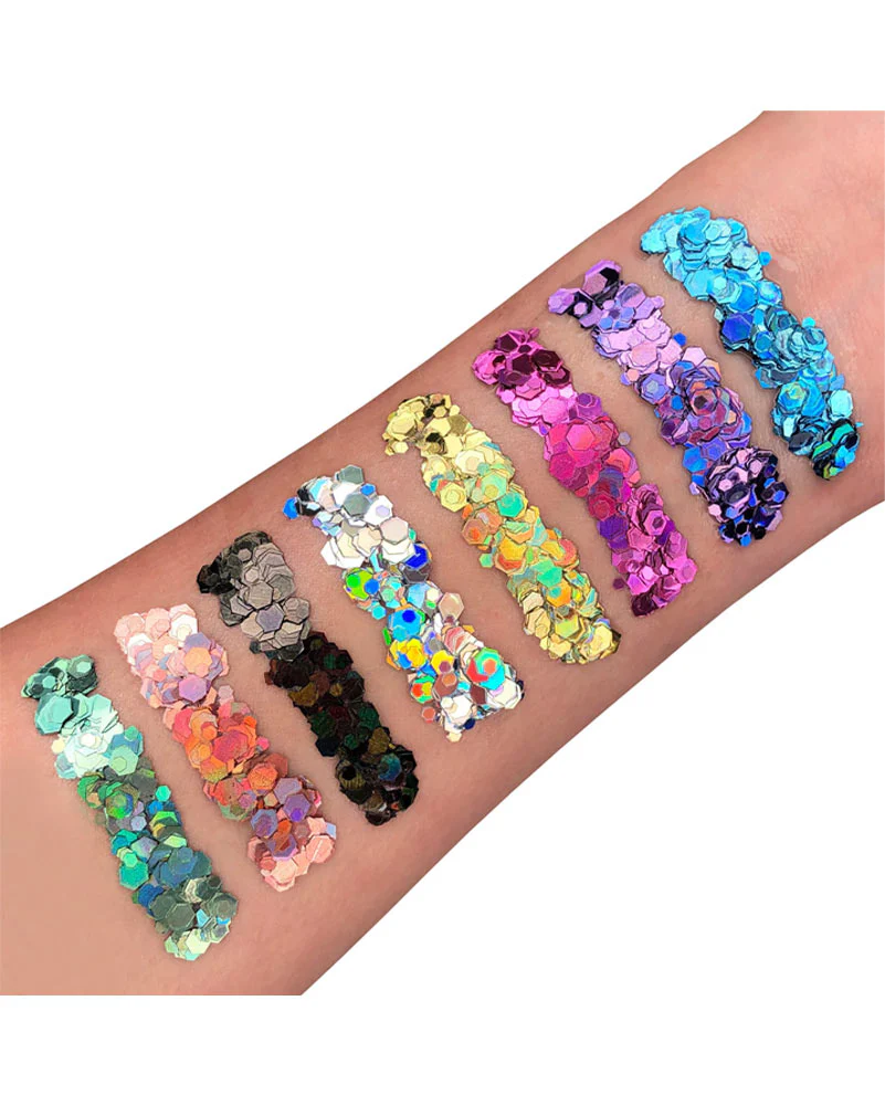 Moon Glitter Rose Gold Holographic Chunky Body Glitter 3g - Image 2