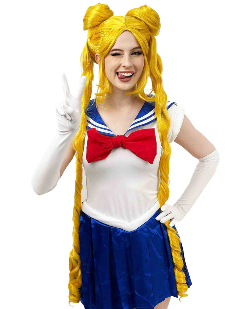 Moon Guardian Sailor Long Yellow Gold Premium Cosplay Wig - Image 2