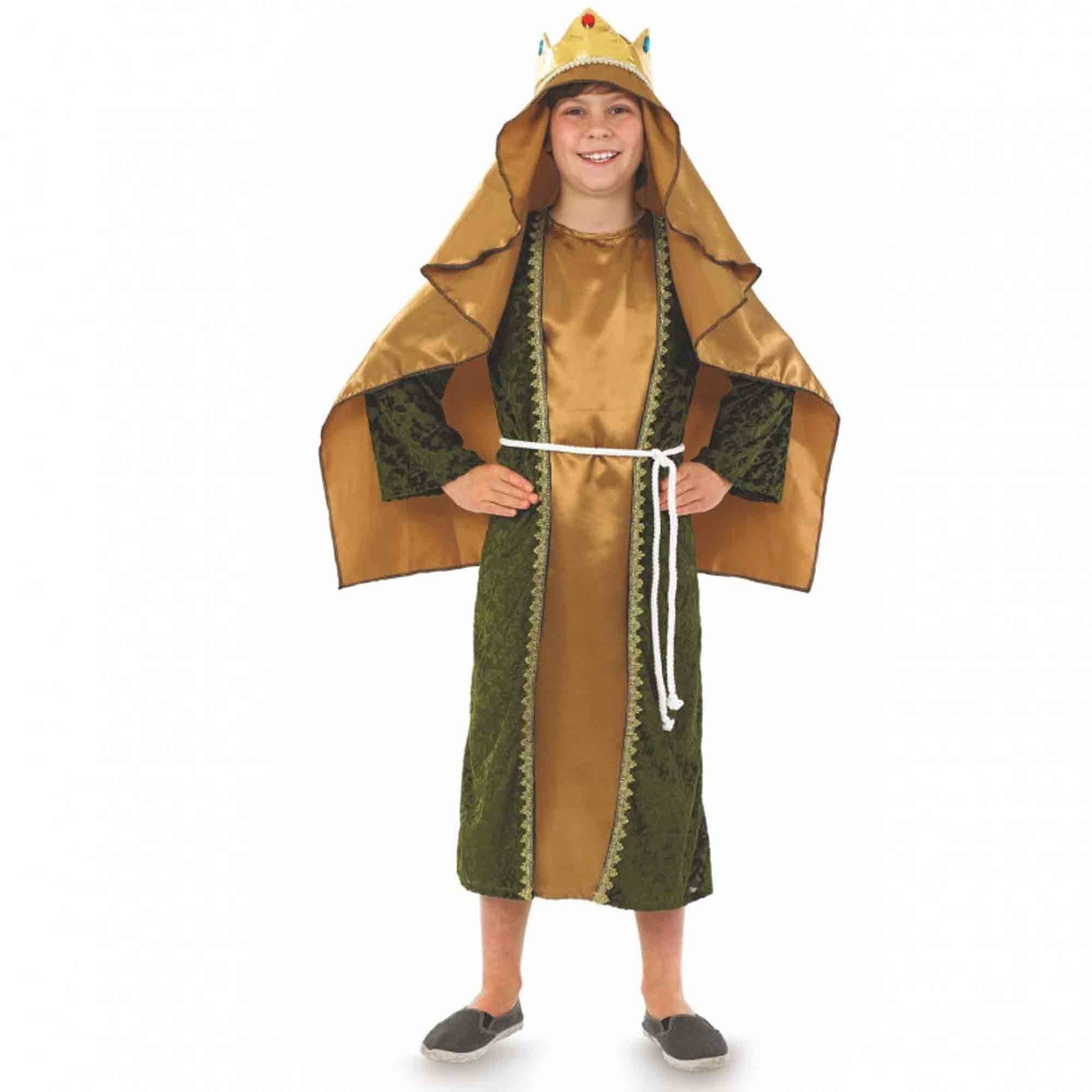 Morph Costume Gold Wise Man Kids Christmas Costume 10-12 Years