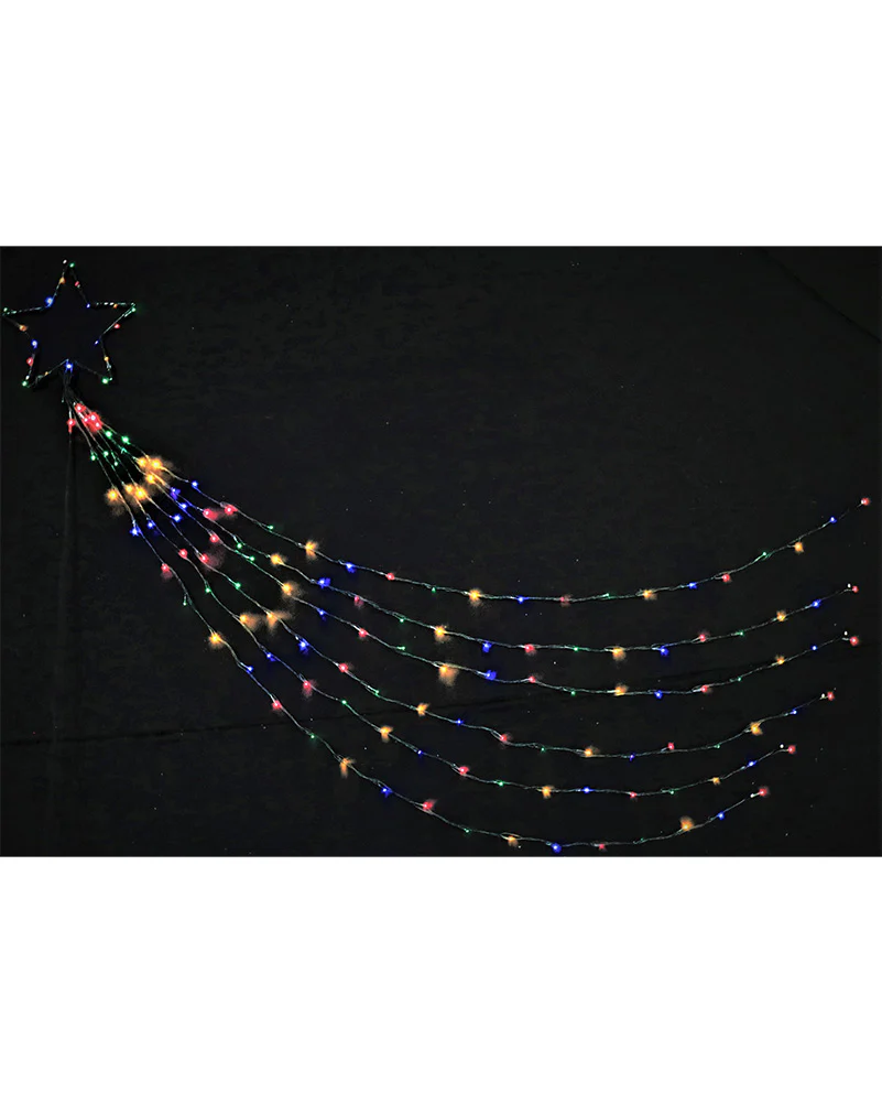 Multi-Coloured Solar LED Waterfall Star 2.1m - Image 2