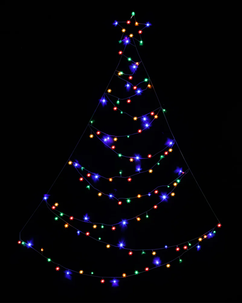 Multicolour Christmas LED Wall Spiral Tree 3m - Image 2