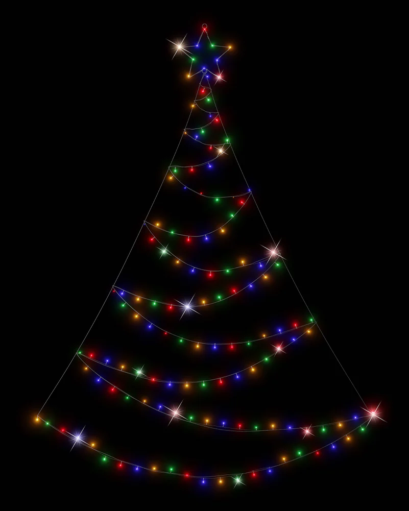 Multicolour Christmas LED Wall Spiral Tree 3m - Image 3