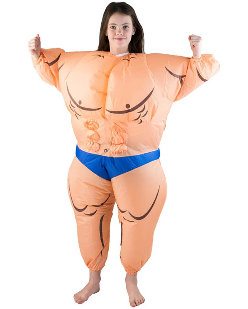 Muscle Man Inflatable Kids Costume - Image 4