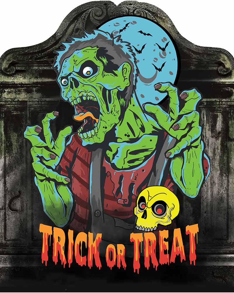 Neon Light Up Tombstone Zombie 56cm - Image 4