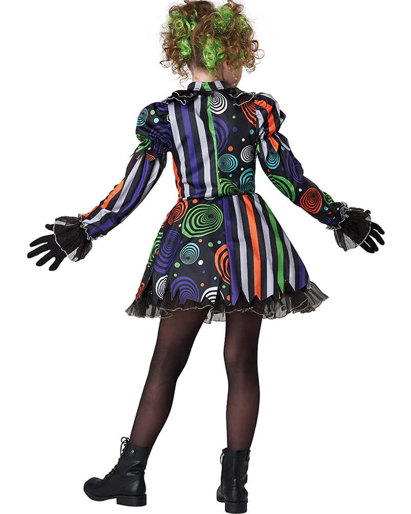 Neon Nightmare Clown Deluxe Girls Costume - Image 4